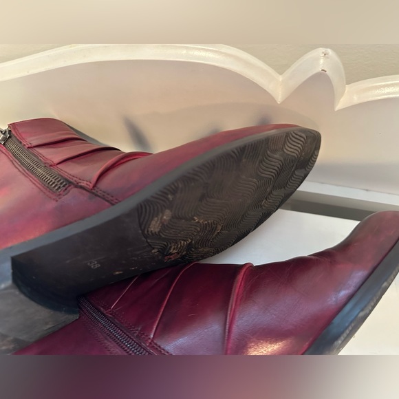 Canal Grande two tone Burgundy Ankle booties Size 38 Piera Shoes - Picture 10 of 11